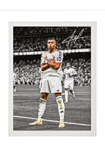 Boomah Accessories Kylian Mbappe Real Madrid Printed Autograph - Framed Poste...