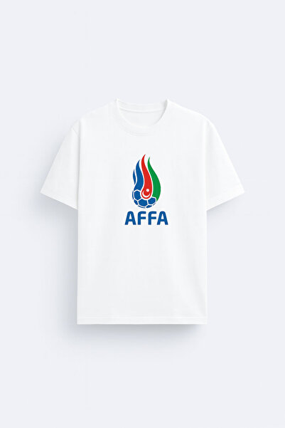 AYDESİGN Azerbaijan Football Federations Aff Printed 100% Cotton Fabric White...