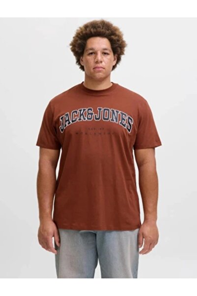 Jack & Jones Tricou bărbătesc JACK JONES cu imprimeu text, mărime mare 12258871