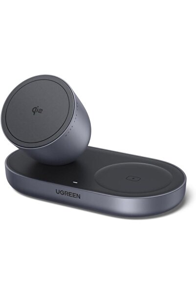 Ugreen 2 in 1 Magnetic Wireless Charger, Qi2 Certified iPhone Charging Statio...
