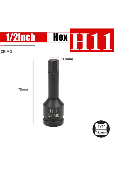 Choice17 H11 1/2inch Impact Hex Socket Electric Drill Socket Adapter Air Impa...