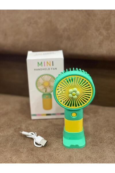 Slime Mini El Vantilatörü - USB Şarjlı, Masaüstü Standlı Taşınabilir Çiçekli ...