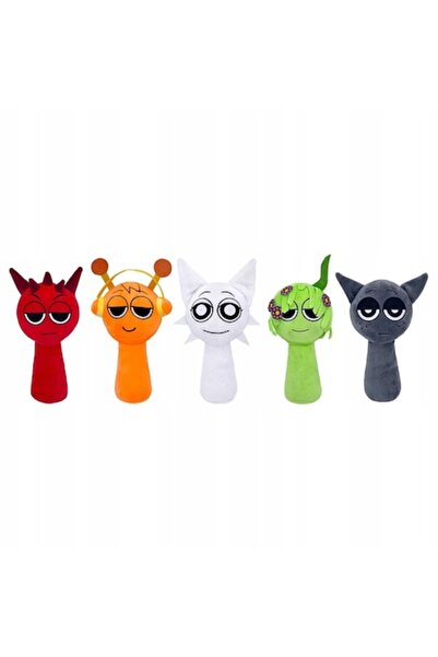 OEM Set of 5 Sprunki plush toys, multicolor, 20 cm