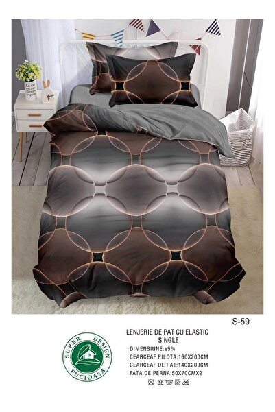 Super Design Finet 4-Piece Duvet Cover Set for Single with Stretchy 140x200 c...