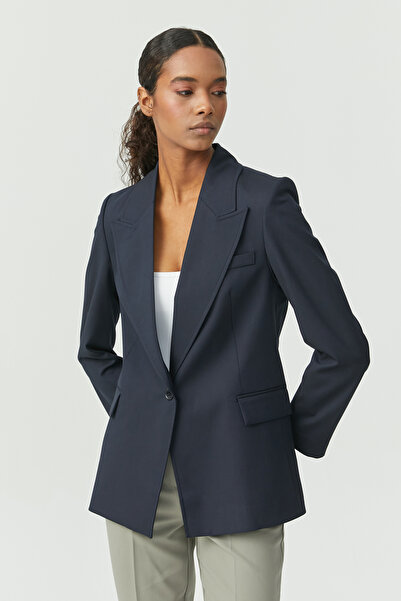 PAULMARK Women's Swallow Collar Single Button Jacket