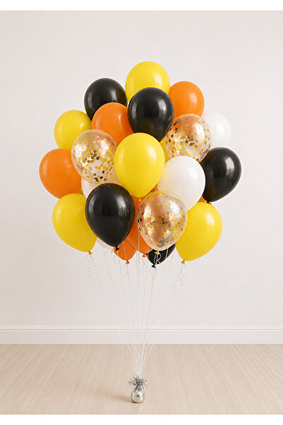 Balonsan Black Yellow Balloon Bundle 20 Pieces