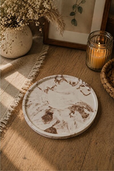 Akanart Studio Brown Marble Pattern Decorative Presentation Plate