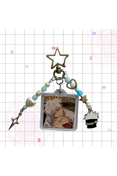 choice2 5 Anime Jujutsu Beaded Keychain Character Acrylic Bag Charm with Star...
