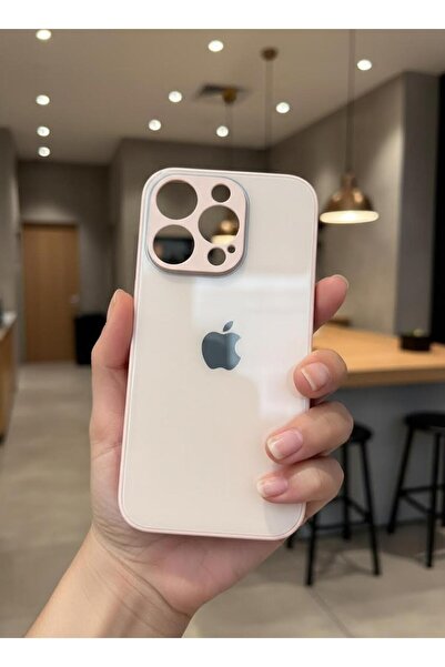 TECNOTREND iPhone 14 PRO Uyumlu LOGOLU Glass Arkası Cam Şık Tasarım Sert KAME...