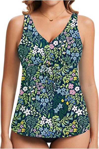 Other WOWENY Top Tankini de damă, cu control al abdomenului, sexy, cu decolte...