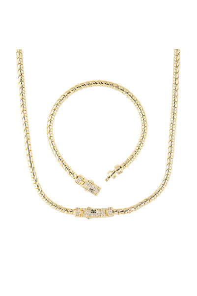 Valuxy Set Monaco 2mm șarpe aurit/argintit