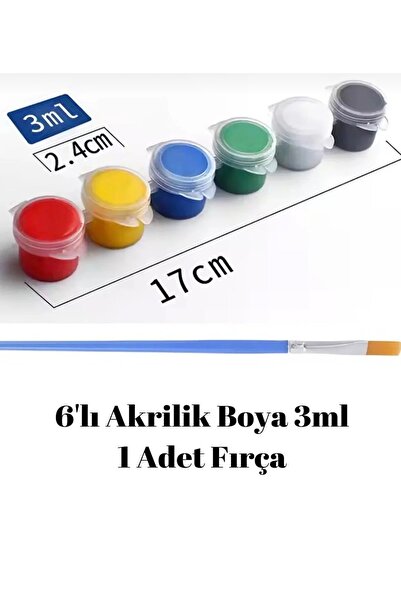 StickerAVM Akrilik Boya Seti ve Fırça Tuval Boyama Çanta Boyama Seramik Boyama
