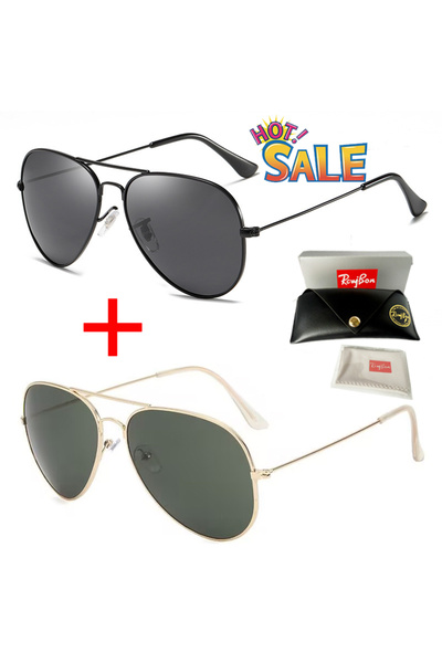 Choice1 black Black and green Classic Pilot Polarized Sunglasses Men Luxury M...