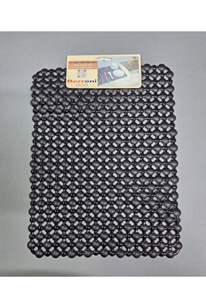 Başak Ev Tekstili 30 x 40 cm Vakumlu Kaymaz Siyah Bulaşık Kurutma Matı - Tezg...