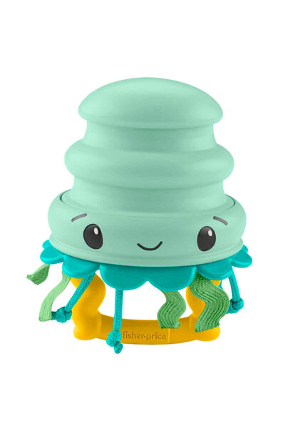 FISHER PRICE Deniz Dostları 2'si 1 Arada Silikon Çıngırak Jellyfish JHB57