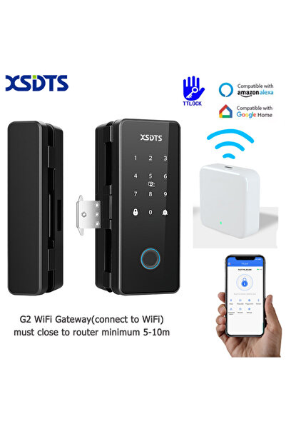 Choice قفل باب زجاجي ذكي XSDTS GL3-Gateway TT-Lock بتقنية البلوتوث وبصمة الإص...