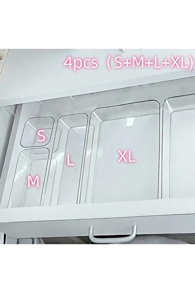Choice1 4pcs 4/7 PCS Acrylic Clear Drawer Organizer Set, Cosmetic Storage Box...
