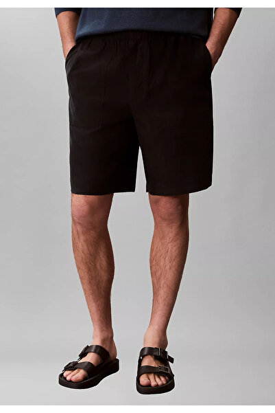 Calvin Klein Men's Short Black Shorts with Elastic Waist and Drawstring, Stit...