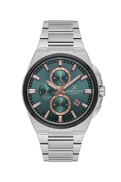 Daniel Klein Dial Green Band Silver Color 43.5 mm Gift Boxed Internal Indicat...