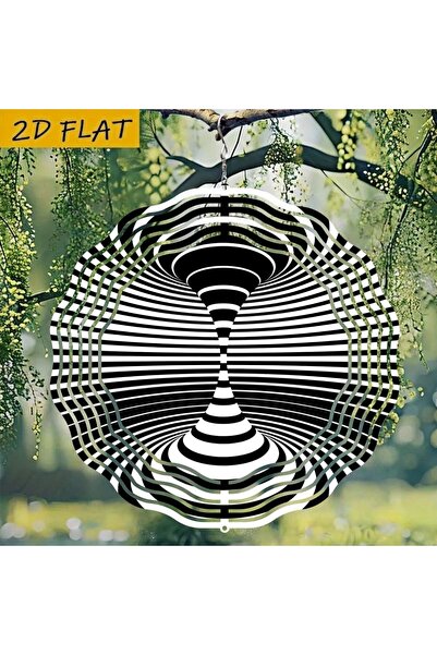 Choice WHITE Metal Wind Spinner 10in Black White Spiral Kinetic Art Modern Ho...