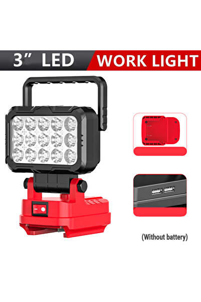 choice2 For Milwaukee For Makita\Dewalt\Milwaukee LED Work Lamp 18V Battery A...