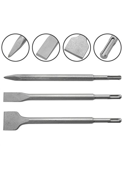 Choice 3pcs ‌"3PC SDS Chisel Set - Flat/Point/Scaling for Tile, Masonry, Conc...