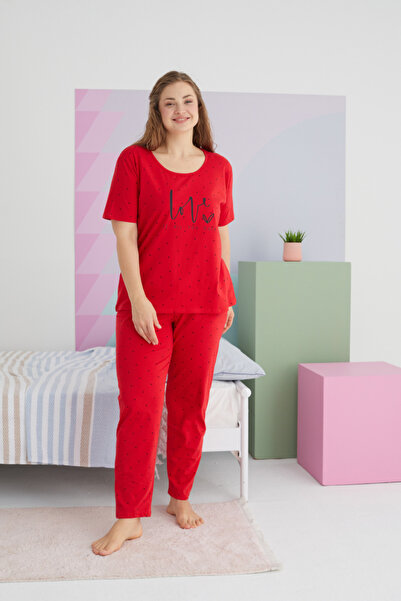 SeXen Πιτζάμα Plus Size "Sexen" RED LOVE