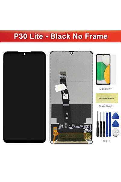 Choice شاشة AMOLED سوداء بدون إطار لهاتف P30 Lite، شاشة LCD تعمل باللمس مع مج...