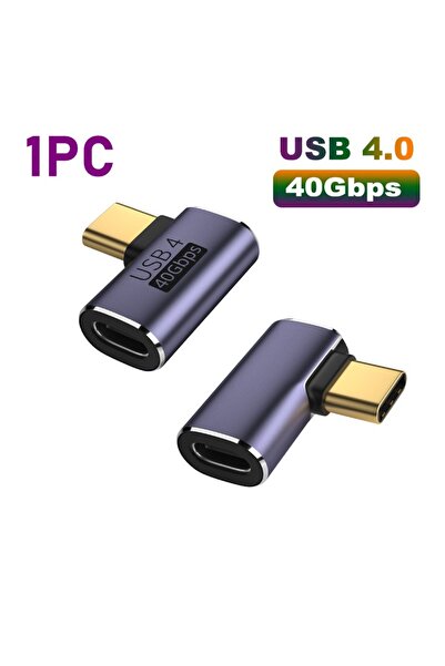 Choice3 محول USB 4.0 40Gbps OTG من النوع C بزاوية 90 درجة بقدرة 100 واط، محول...