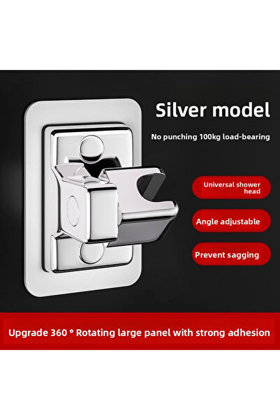 Choice5 Silver-1pc Universal Showerhead Holder Wall Mounted Punch Free Househ...