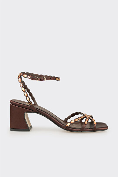 Elle Shoes Kahve Kadın Orta Topuk Sandalet