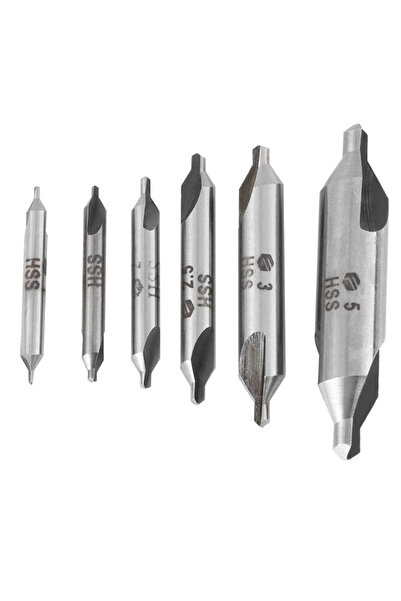 Choice 6PCS 60 Degree HSS Center Drill Bits Set Double Ended Centering Drills...