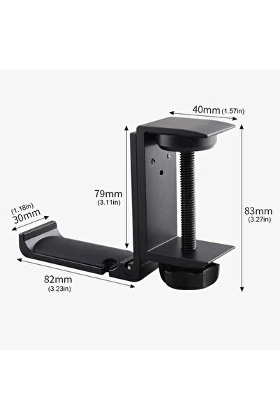 Choice ALLOYSEED Alloy Black Foldable Headset Rest with Adjustable Clamp Unde...