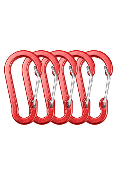Choice1 مشابك كارابينر حمراء 5 قطع، 5/10/12 قطعة، مشبك كارابينر صغير من سبائك...