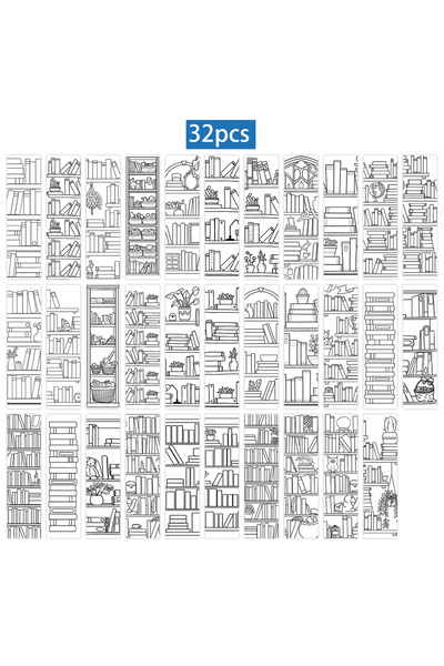 Choice Mixed Color 32pcs, Coloring book bookmarks, suitable for back-to-schoo...