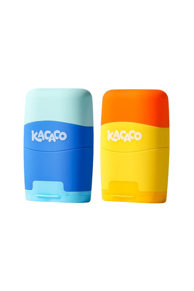 Choice7 Blue and Yellow M&G Pencil Sharpener with Eraser Two in One Double Ho...