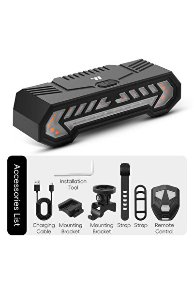 Choice ضوء خلفي للدراجات من WEST BIKING باللون الأسود مع إشارة انعطاف لاسلكية...