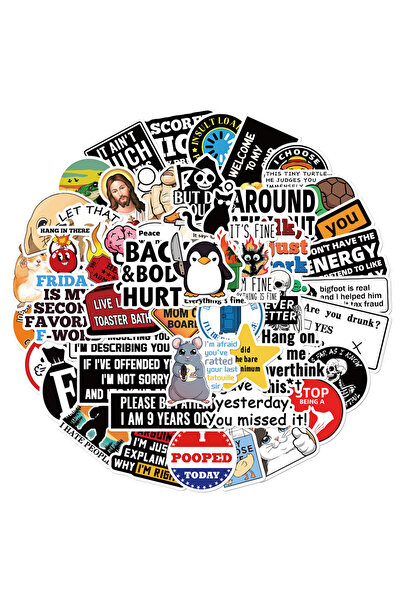 Choice 50 قطعة من ملصقات الفينيل المرحة بتصميمات ميمز عشوائية، فن الرسم التخط...