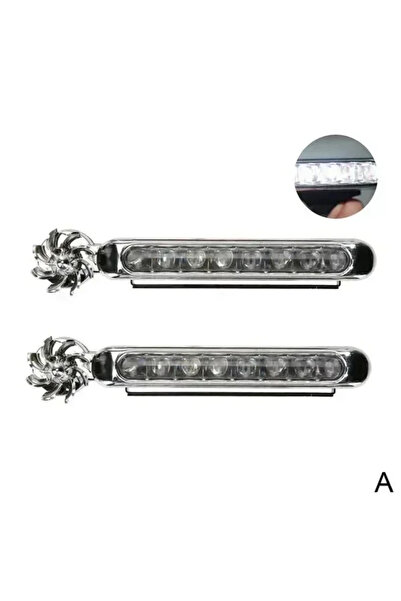Choice4 قطعتان - أبيض - 1-2 قطعة أضواء LED نهارية للسيارة تعمل بالرياح، أضواء...
