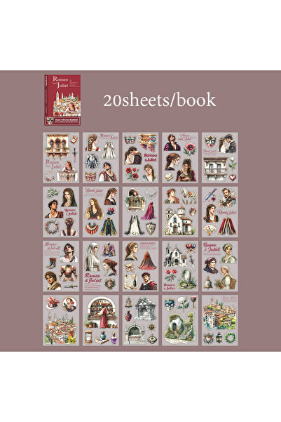 Choice5 S29996-4 Mr. Paper 20 قطعة كتاب ملصقات أدب كلاسيكي، دفتر قراءة عتيق، ...