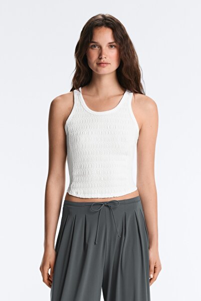Oysho Seamless sleeveless smocked T-shirt