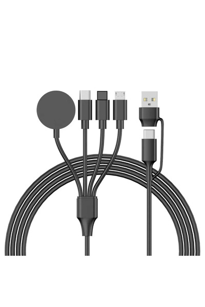 Choice1 كابل شحن متعدد الوظائف 4 في 2 من USB إلى TYPE C لشحن الساعات وأجهزة آ...