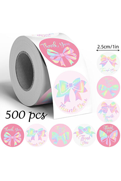 Choice 500 قطعة ملصقات شكر كرتونية بتصميم قوس ليزر، ملصقات شكر وردية للحفلات ...