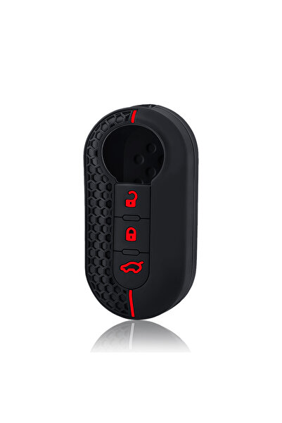 Choice1 غطاء سيليكون أحمر اللون لمفتاح السيارة لسيارات فيات 500 و500L و500X و...
