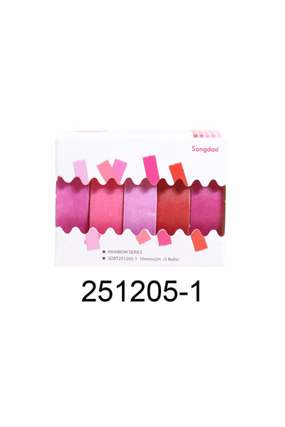Choice8 251205-1 مجموعة من 5 لفات شريط واشي ملون رفيع بعرض 10 مم (0.4 بوصة) و...