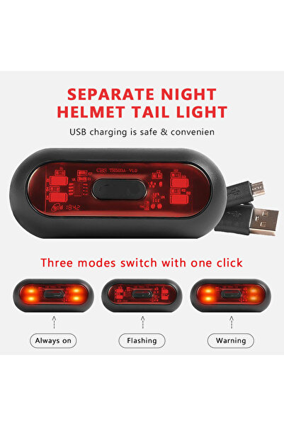 Choice Red BLALION Motorcycle Helmet Light Bike Taillight Waterproof USB Rech...