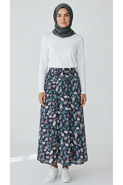 ECE GİYİM Women's Skirt with Elastic Waist and Patterned Details
