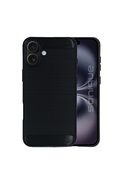 Sonique Θήκη Σιλικόνης Carbon Brushed Apple iPhone 16 Plus Μαύρο