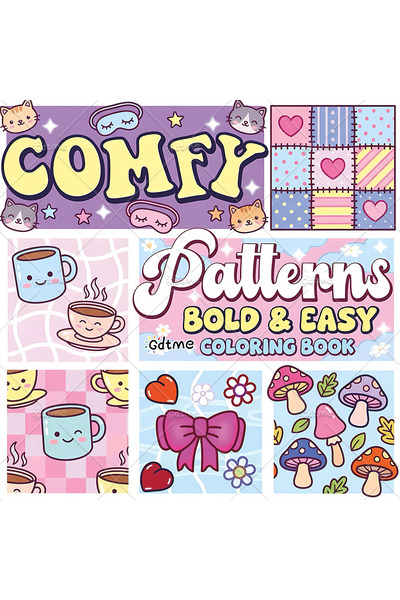 Choice MULTI Comfy Pattern Bold-easy Patterns Coloring Book for Adults Cute D...