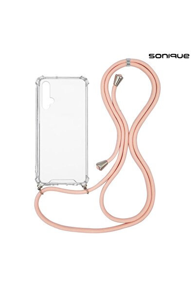 Sonique Θήκη Σιλικόνης με Κορδόνι Armor Clear Honor 20 / Nova 5T Ροζ